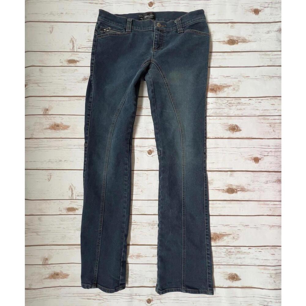 Mango MNG Jeans Bootcut Dark Wash Curved Seam Detail Blue US 4
